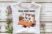 Read More Books, Ghost with Bow & Bo, an Illustration by DreamCafeArt (Thumbnail 4 of 7)