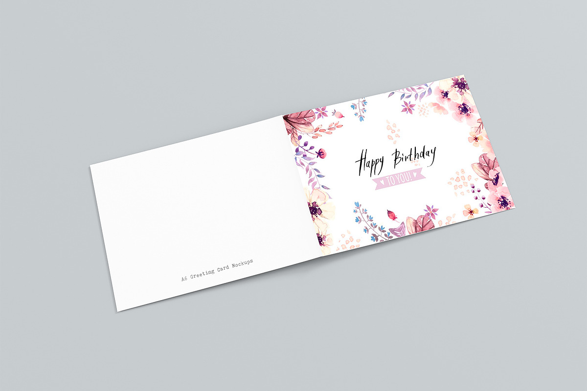 Horizontal Greeting Card Mockups, a Print Template by 2dsight (Photo 1 of 8)