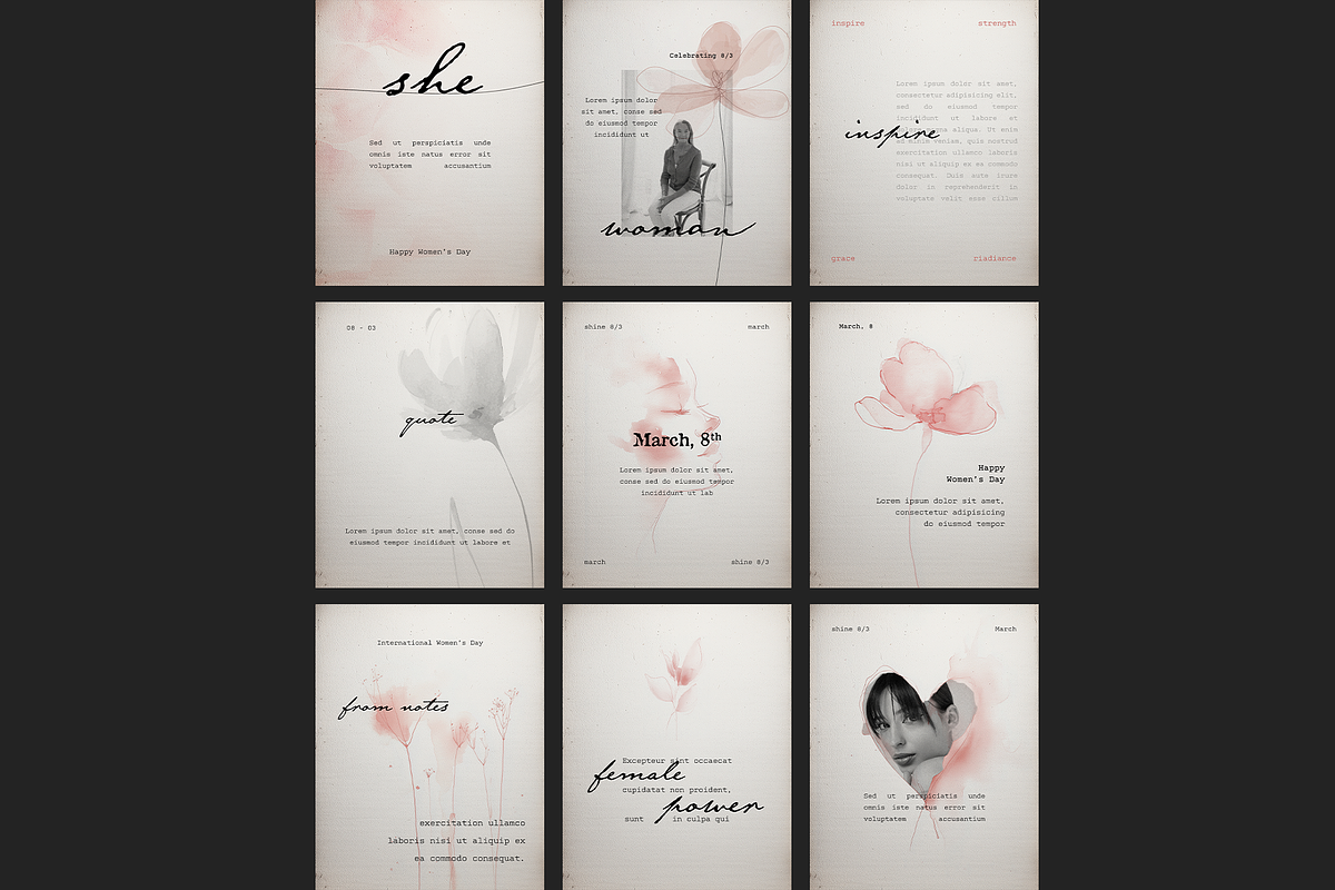Soft Feminine Social Media Templates, a Social Media Template by Filip Studio (Photo 5 of 7)