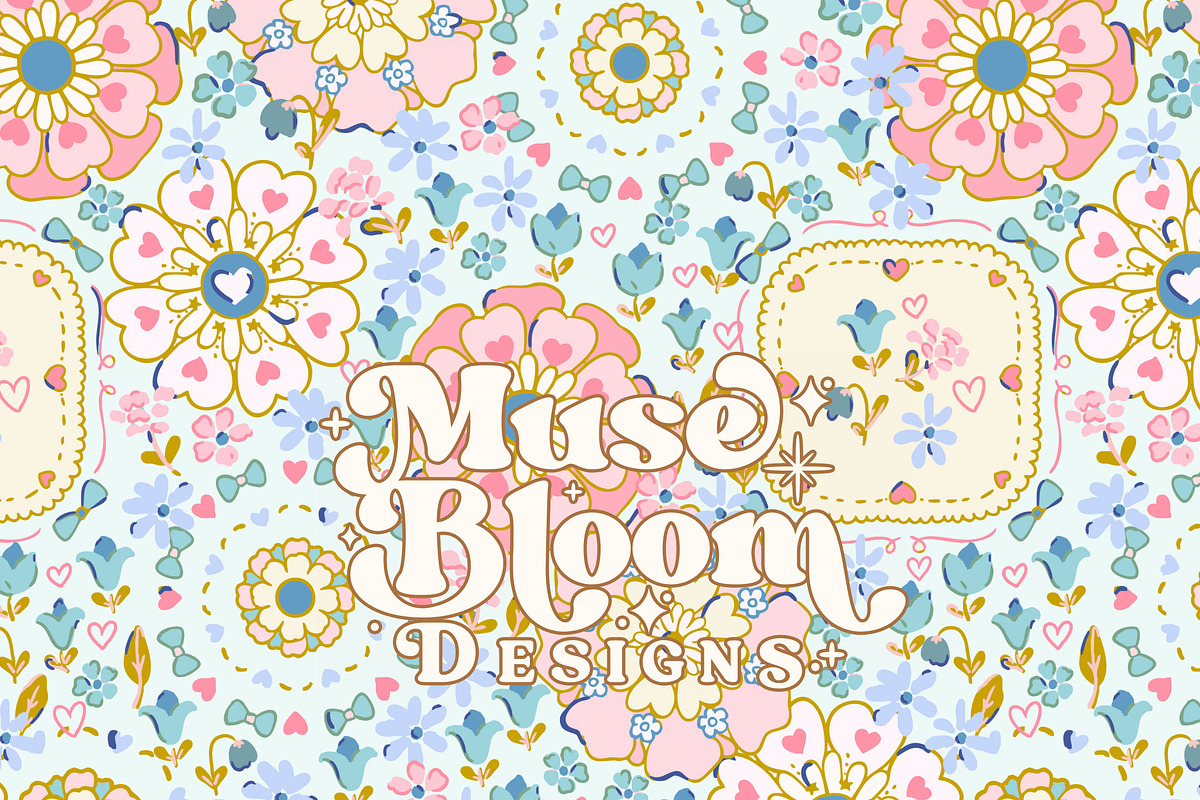 Cute Arabesque Floral Print, a Pattern Graphic by MuseBloomDesigns (Photo 1 of 6)