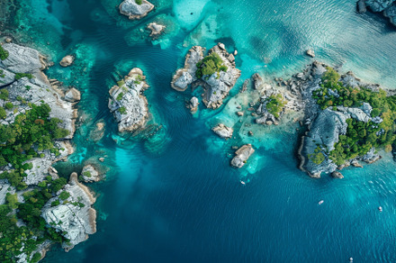 The vibrant turquoise waters reveal, a Photo by Tanuart