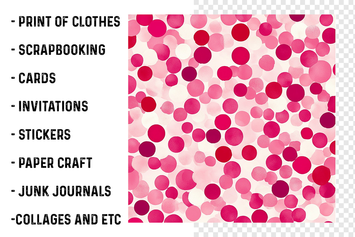 Pink Polka Dots Digtal Paper, a Pattern Graphic by SinaCreation (Photo 3 of 5)