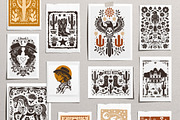 4 in 1 Linocut Vector Bundle, an Object Graphic by DariSmartArt (Thumbnail 8 of 17)