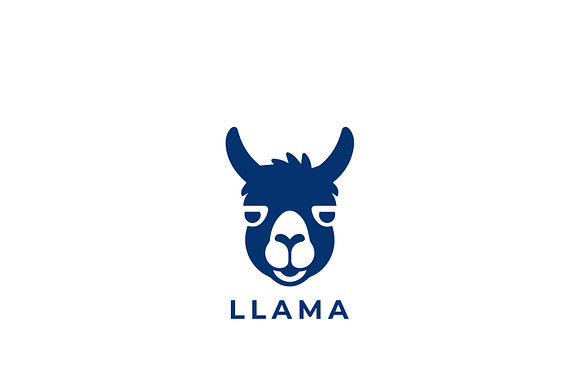 Minimalist Blue Llama Logo