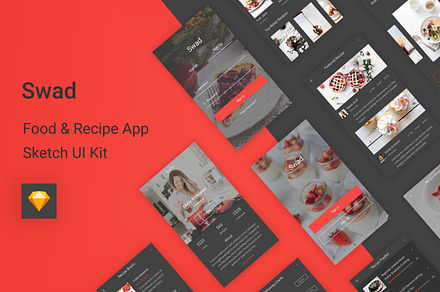 Swad - Food & Recipe UI Kit (Sketch), an UI Kit Template by themelove