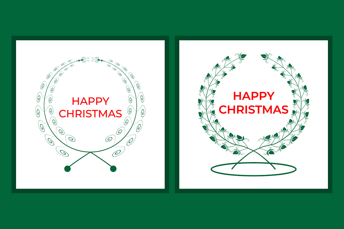 Happy Christmas Wreath Design, a Decorative Illustration by Lakhan1998 (Photo 5 of 6)