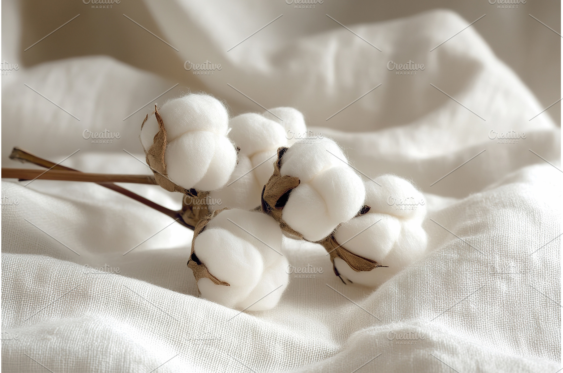 Natural cotton fibers displayed on, a Nature Photo by Lermont51