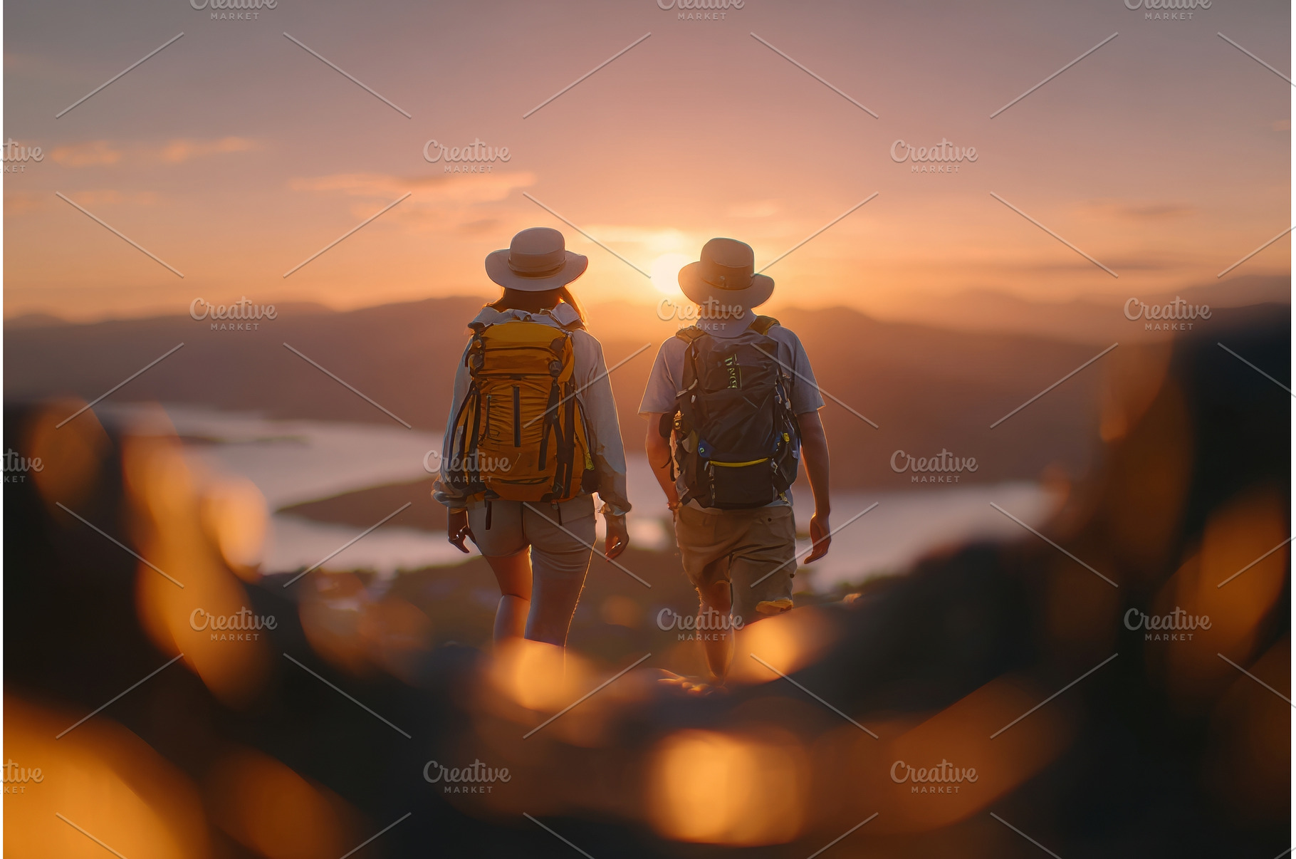 A senior couple is seen from behind, a Person Photo by ZinetroN