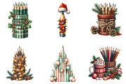 Christmas Pencil Tower Clipart, an Illustration by DreamArtGraphic (Thumbnail 3 of 5)