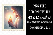 Watercolor Girl Self Care Postage, an Illustration by Designking (Thumbnail 4 of 5)