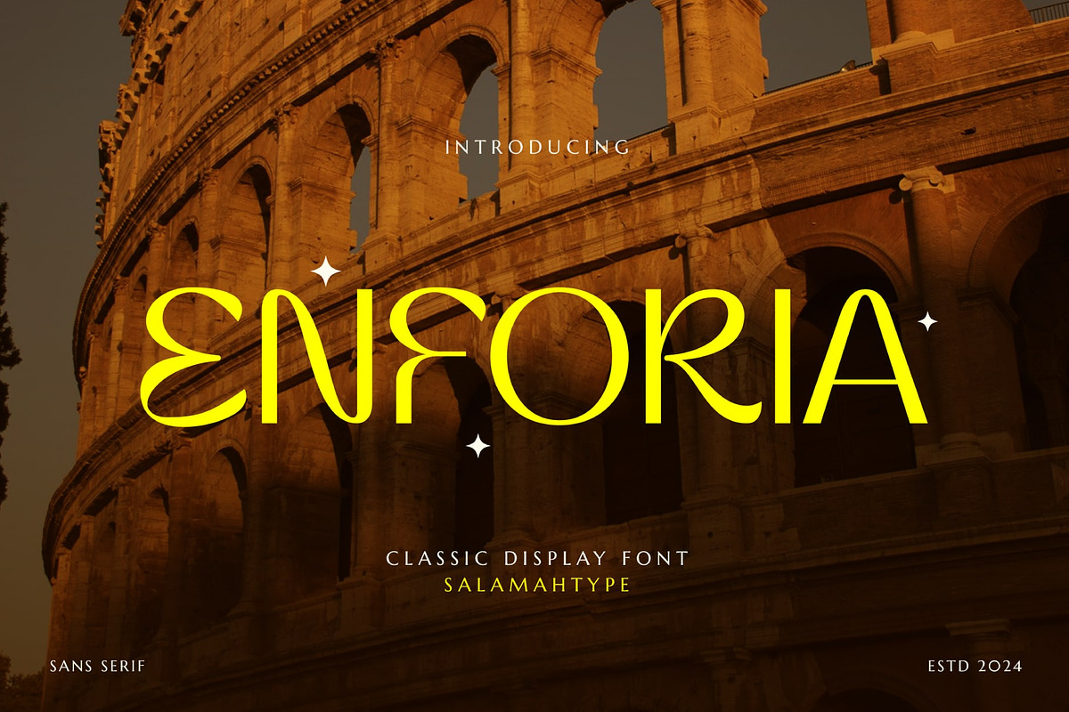 Enforia - Classic Display Font, a Sans Serif Font by Salamahtype (Photo 1 of 8)