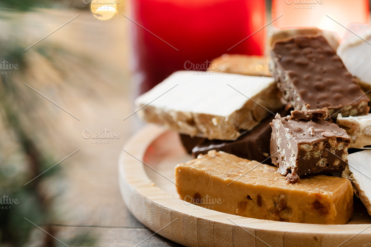 Assorted traditional Christmas nougat on wooden plate, a Food & Drink Photo by etorres69 (Photo 1 of 2)