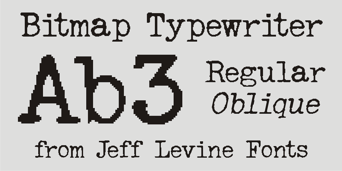 Bitmap Typewriter JNL, a Font by Jeff Levine Fonts (Photo 1 of 4)