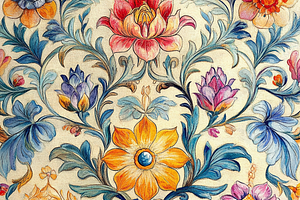 Vintage Floral Embroidery Pattern