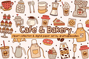 Cafe and Bakery Clipart and Patterns, a Food Illustration by Drafts n Doodles (Thumbnail 1 of 12)