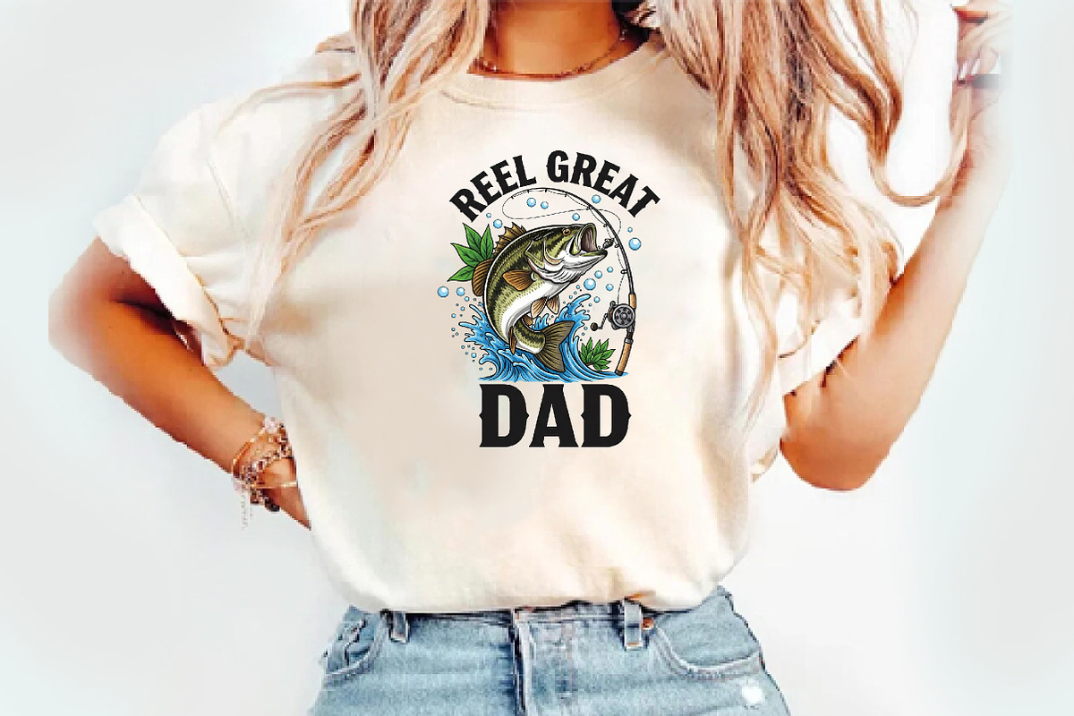 Retro Reel Great Dad Png Fishing Dad, an Illustration by Watercolor design (Photo 2 of 3)