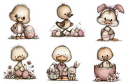 Easter Duck Whimsical Clipart, an Illustration by Dream Creation (Thumbnail 2 of 6)