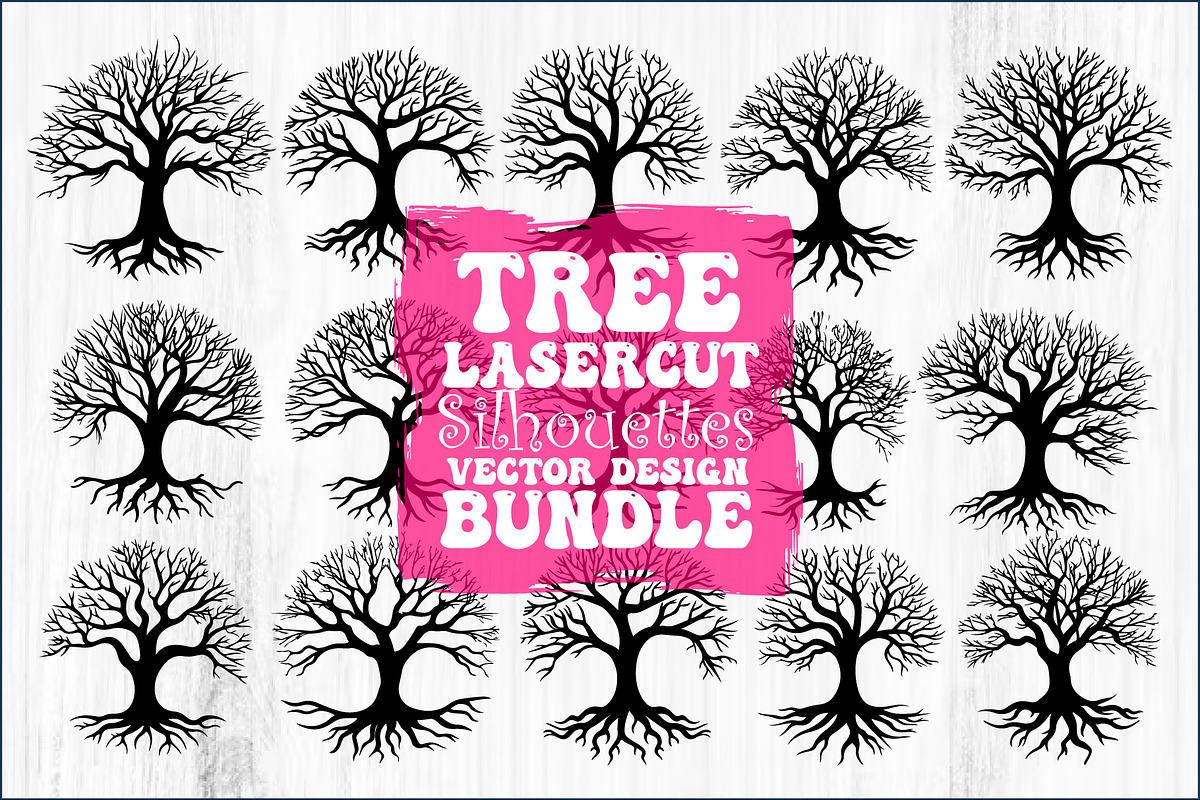 Laser Cut Tree Silhouettes Bundle, a Graphic by hafijul (Photo 1 of 13)