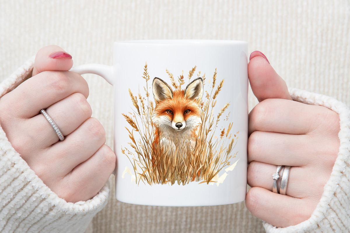 Autumn Foxes & Meadow Clipart, an Illustration by Sublimation Artist (Photo 5 of 6)