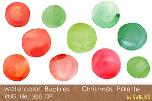 Watercolor Christmas Bubbles, a Decorative Illustration by swiejko
