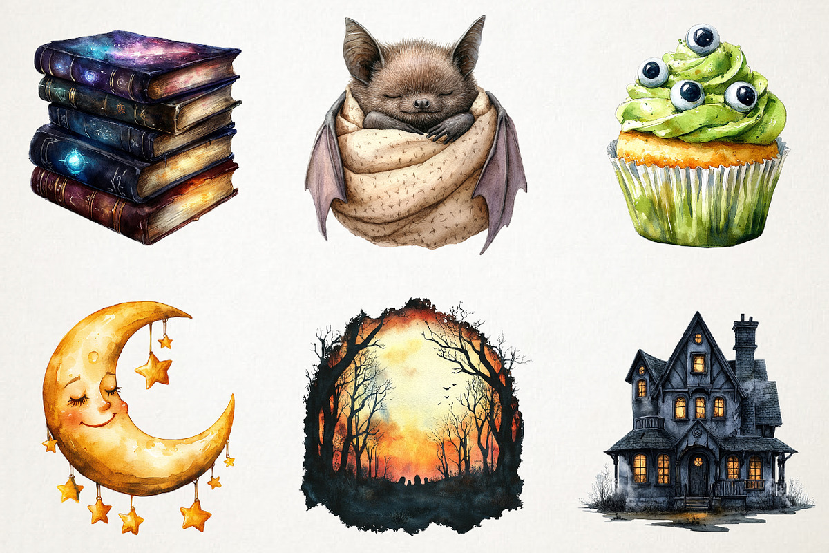 Hand-Painted Halloween Clipart, an Illustration by RobertsArt (Photo 7 of 7)