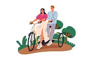 Happy people cycling on bicycles set, a Transportation Illustration by Good Studio (Thumbnail 4 of 11)
