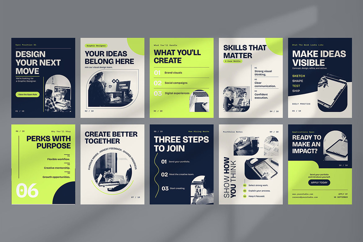 Creative Agency Hiring Instagram, a Social Media Template by Pitchlook.Studio (Photo 2 of 3)