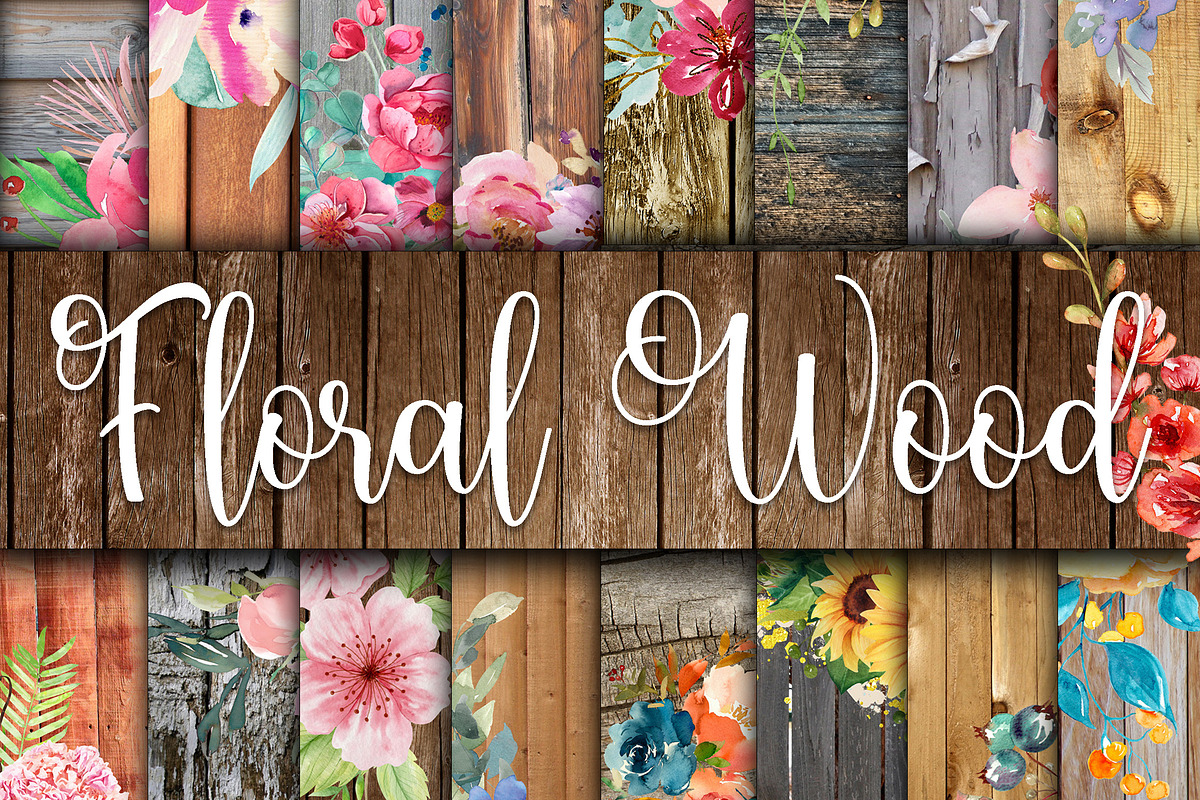 Floral Digital Paper Bundle, a Texture Illustration by OldMarket Designs (Photo 12 of 13)