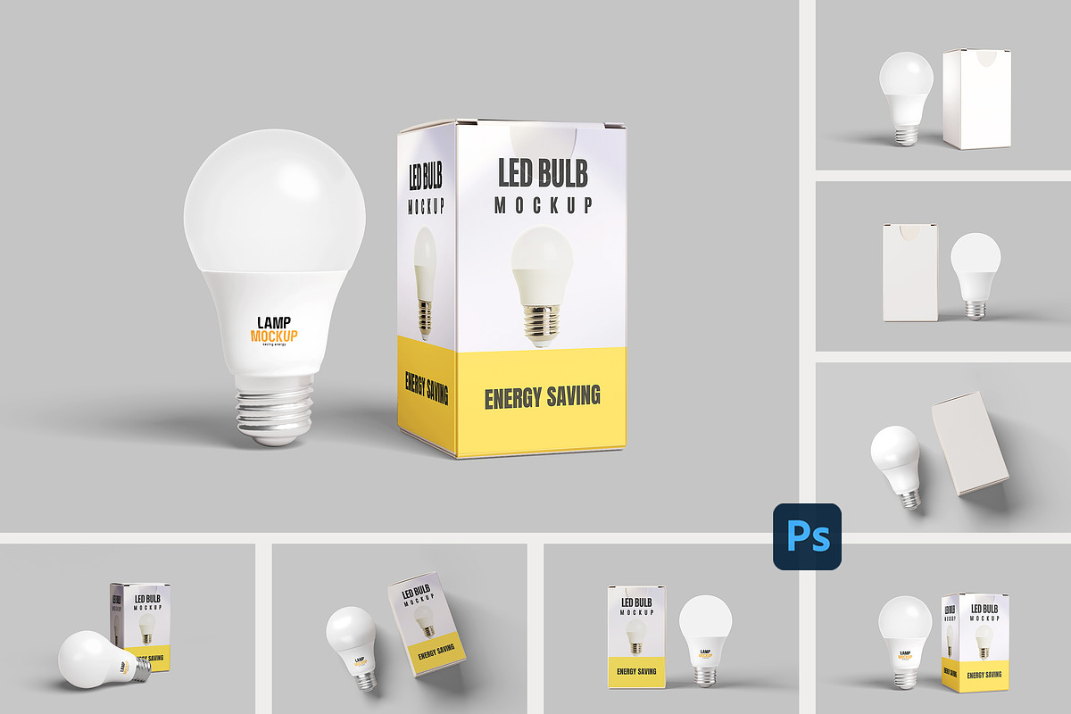 LED Bulb Mockup, a Product Mockup by Getdesign (Photo 1 of 6)