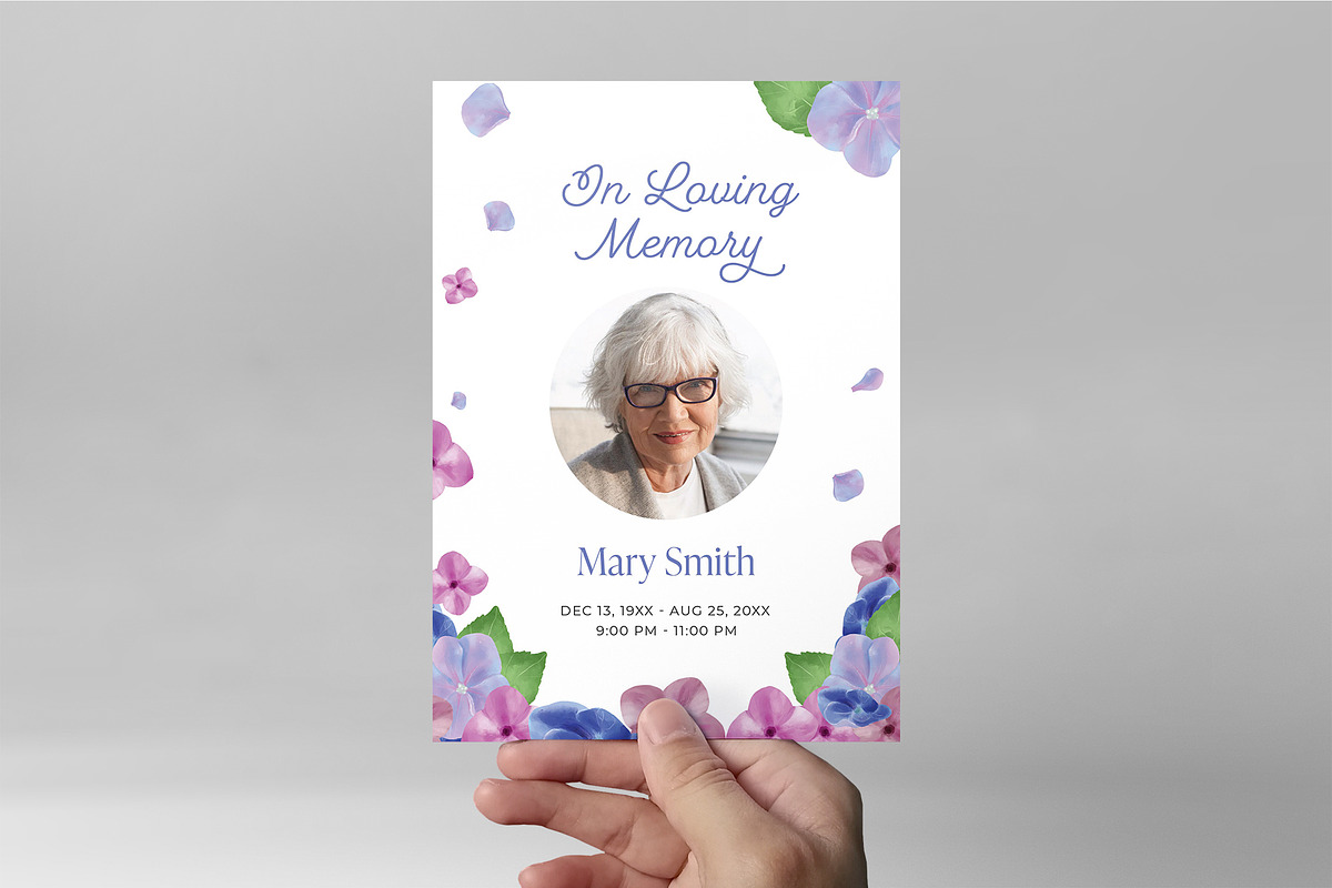 Purple Floral Funeral Program Flyer, a Flyer Template by BrandPacks (Photo 6 of 8)