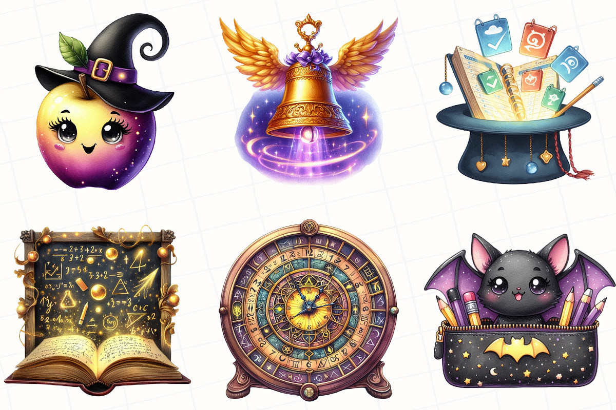 Watercolor Magic School Clipart, an Illustration by OK Design (Photo 5 of 5)