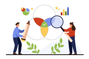Overlapping Circle Chart Business, a Finance Illustration by Flashvector