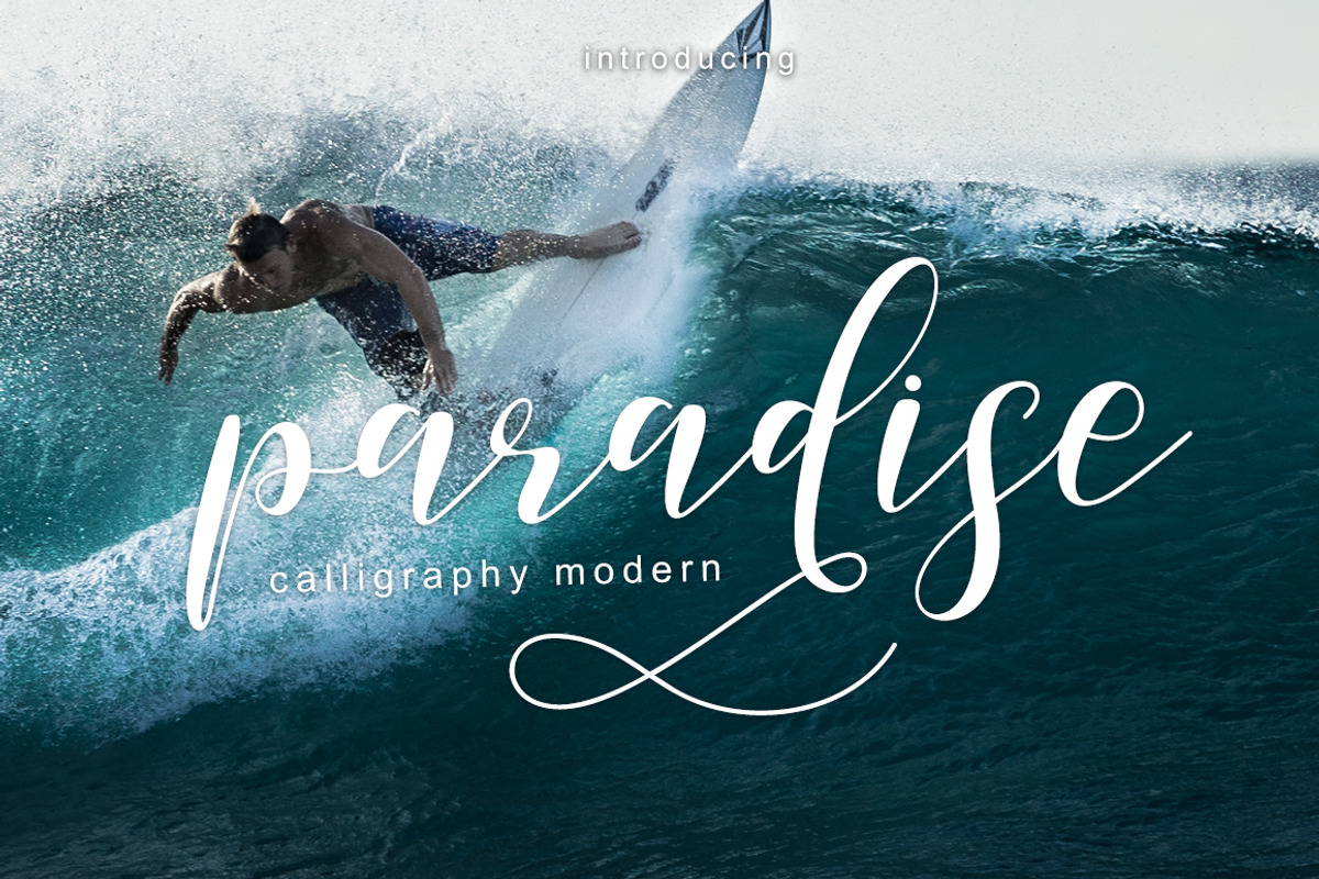 paradise calligraphy modern + Bonus