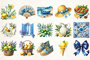 Sun-Kissed Summers Watercolor Clipar, an Illustration by Libby Wishes (Thumbnail 2 of 11)