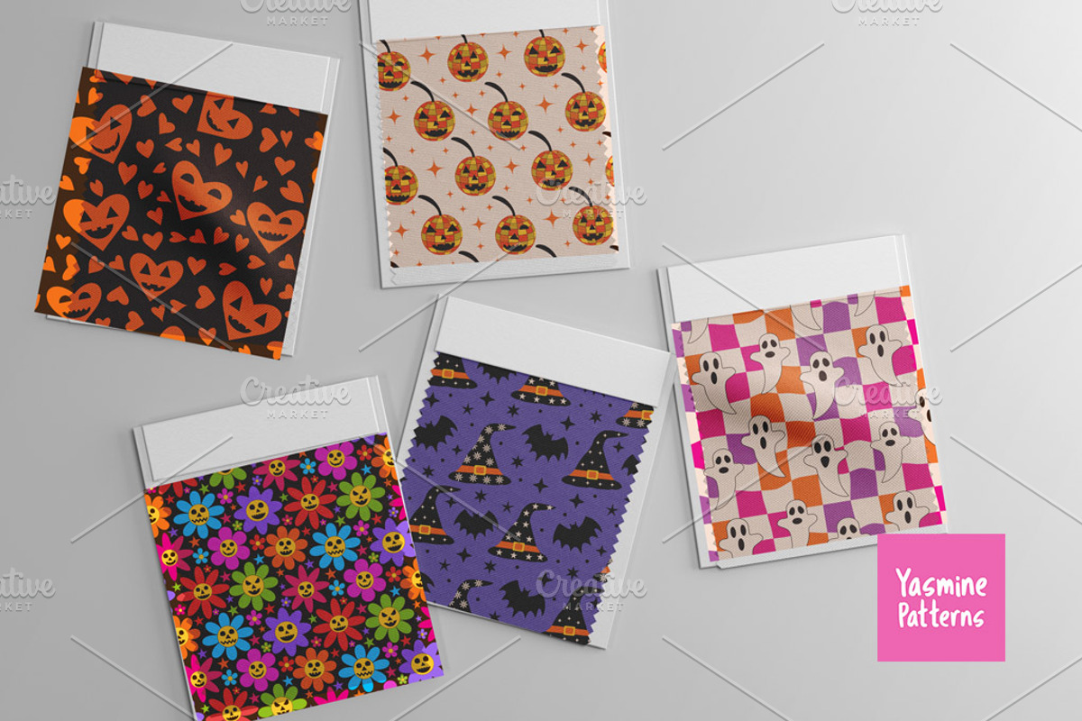 Hippie Halloween Patterns Collection, a Pattern Graphic by Yasmine Patterns (Photo 2 of 8)
