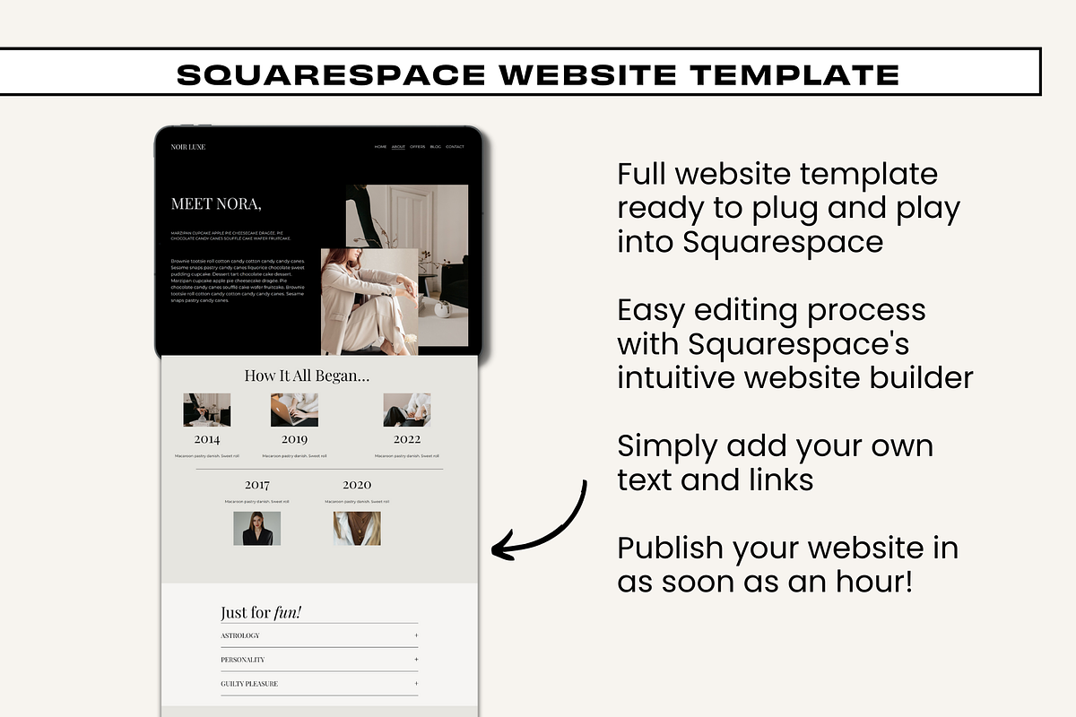 Squarespace - Noir Luxe, a Websites & App Template by Freedom Business Shop (Photo 3 of 10)