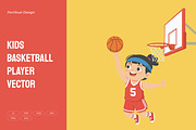 Kids Basketball Player Vector, a Person Illustration by Partikusi Design (Thumbnail 1 of 3)