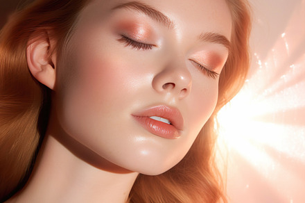 Tranquil Serenity: Young Woman with Closed Eyes, a Beauty & Fashion Photo by Iconogenic