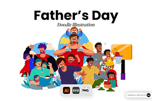 Father’s Day Doodle Illustration, a Person Illustration by SLAB! Design