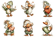 Whimsical Valentine Goose Clipart, an Illustration by CraftArtStudio (Thumbnail 2 of 6)