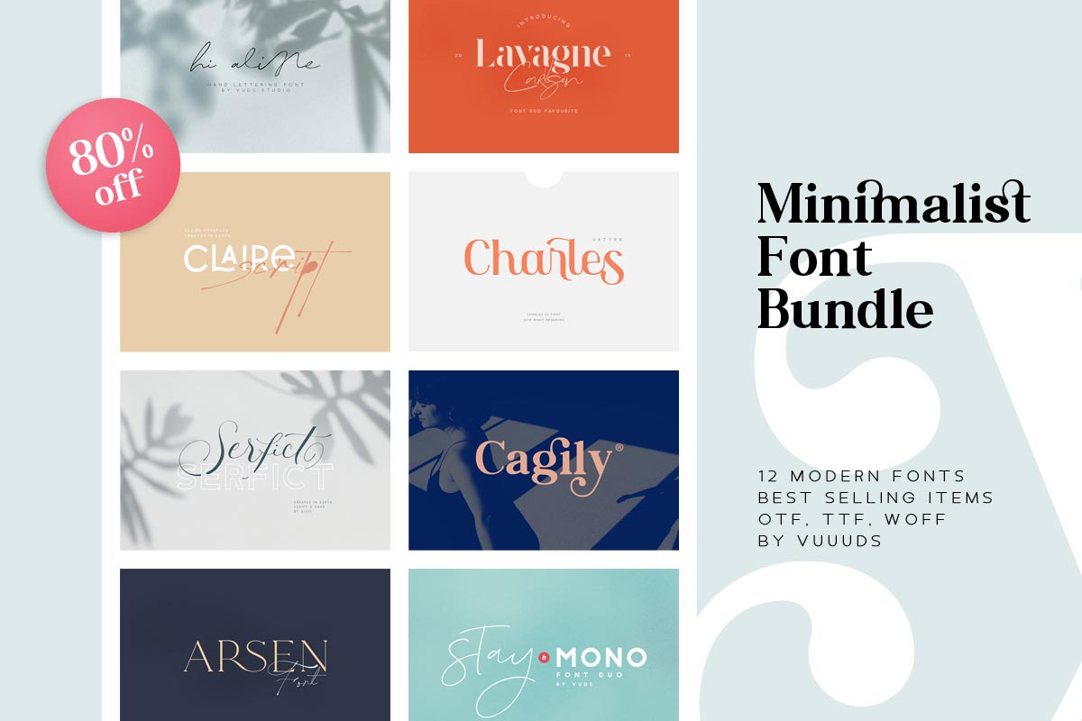 Minimalist Font Bundle • 80% OFF
