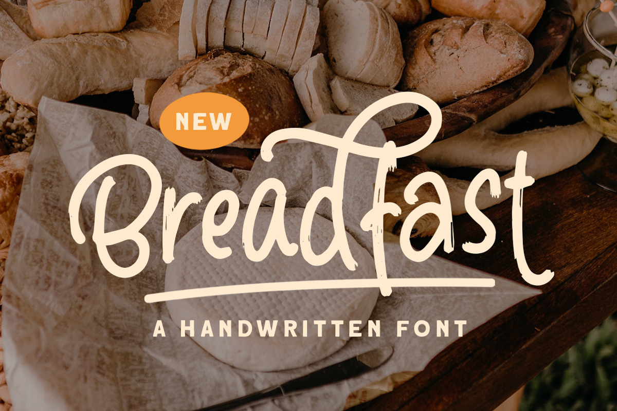 Breadfast - a Handwritten Font, a Script Font by Littlehand (Photo 1 of 7)