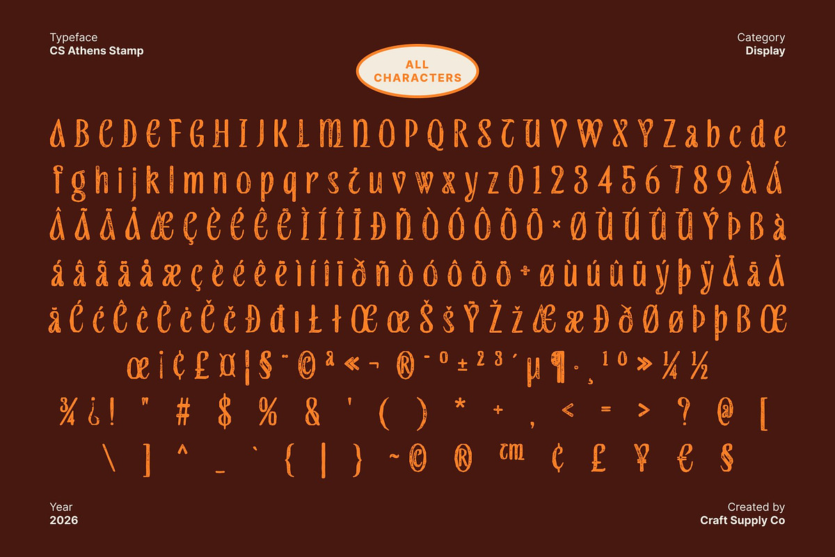 CS Athens Stamp, a Sans Serif Font by Craft Supply Co. (Photo 8 of 8)