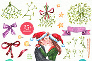Christmas Mistletoe Watercolor Set, a Decorative Illustration by AnnieDove (Thumbnail 4 of 9)
