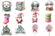 Christmas Watercolor Clipart, an Illustration by Designworld (Thumbnail 3 of 5)