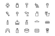 Barber Shop Line Icon Set, an Outline Icon by studiogstock (Thumbnail 3 of 4)