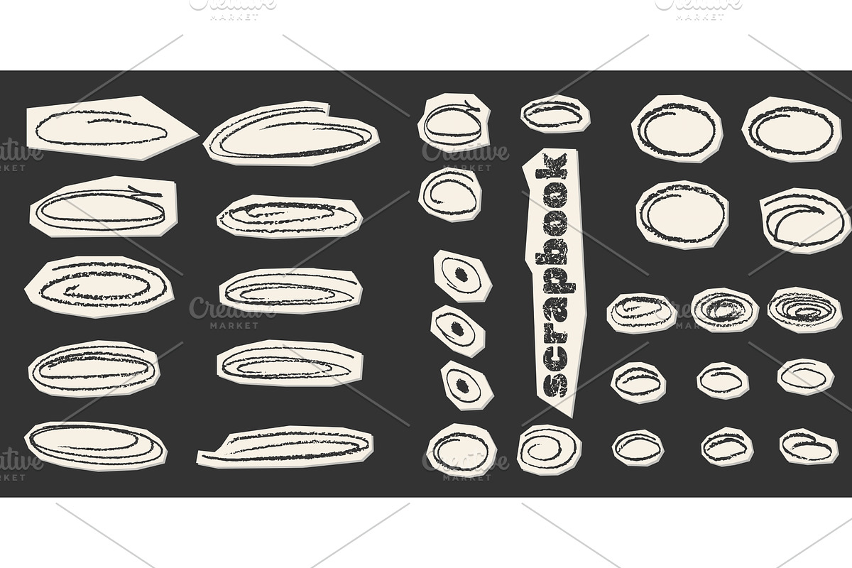 Hand-drawn crayon circles and, a Texture Illustration by Zimages