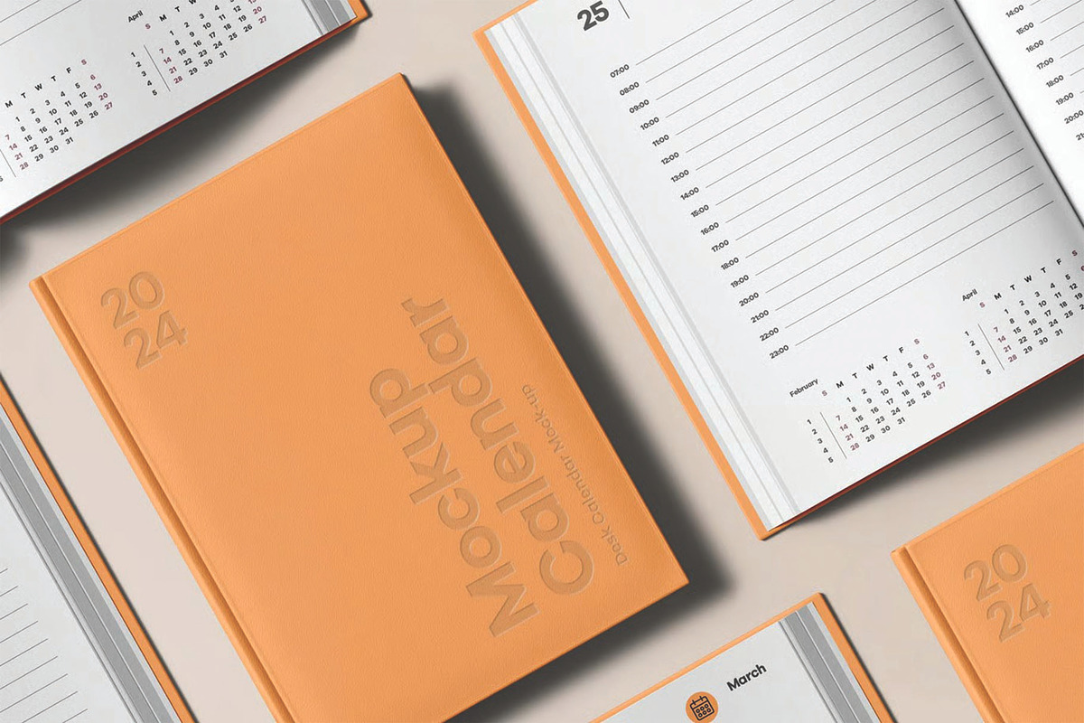 Calendar Book Cover Mockup, an Advertising Mockup by DesignRushMarket (Photo 13 of 13)