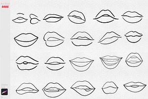 Procreate Anime Mouth Lips Stamps