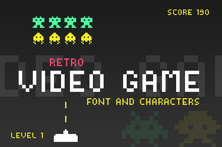 Video Game Font, a Font by Salt & Pepper Designs